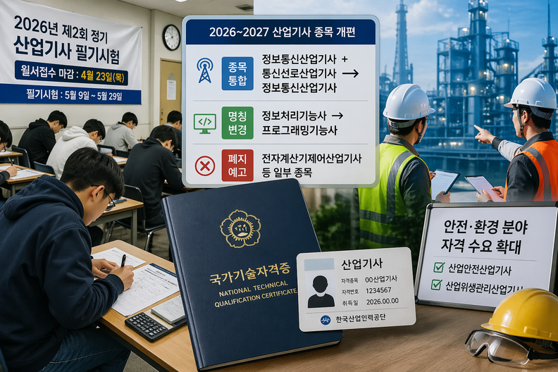산업기사 필기 접수 마감…자격 개편·안전 인력 수요 확대